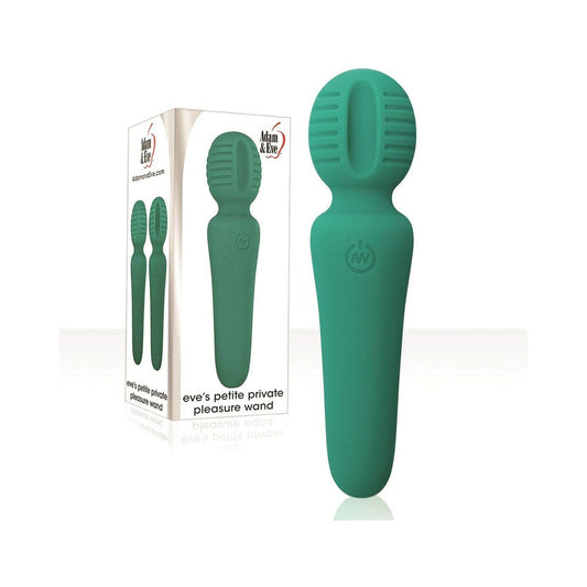 Adam & Eve Eve's Petite Private Pleasure Wand – Green – Rechargeable Silicone Clitoral Massager