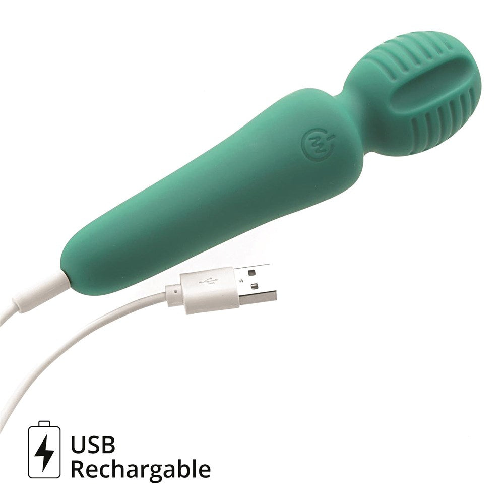 Adam & Eve Eve's Petite Private Pleasure Wand – Green – Rechargeable Silicone Clitoral Massager