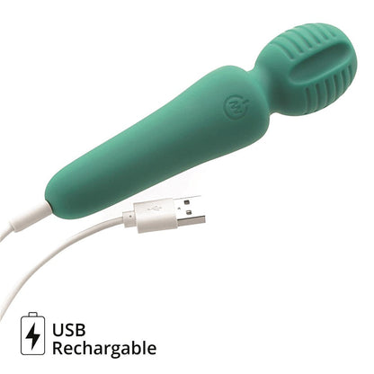 Adam & Eve Eve's Petite Private Pleasure Wand – Green – Rechargeable Silicone Clitoral Massager