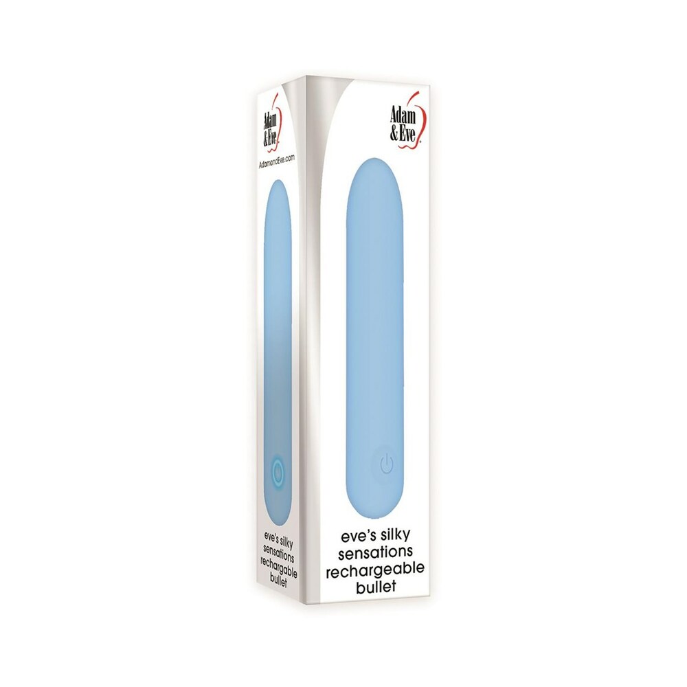 Adam & Eve Eve's Silky Sensations Rechargeable Bullet – Blue – Waterproof Silicone Vibrator