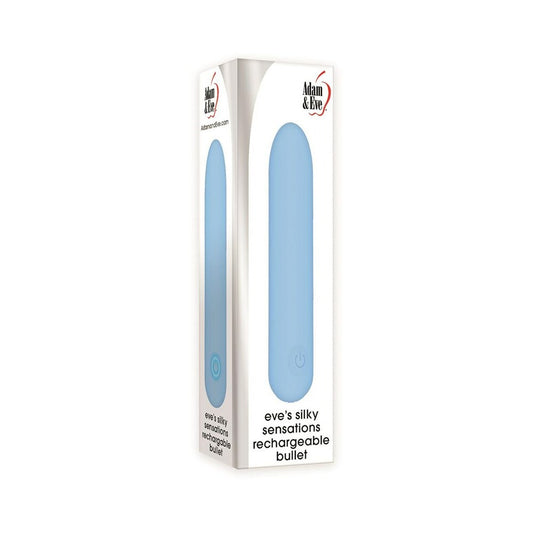 Adam & Eve Eve's Silky Sensations Rechargeable Bullet – Blue – Waterproof Silicone Vibrator