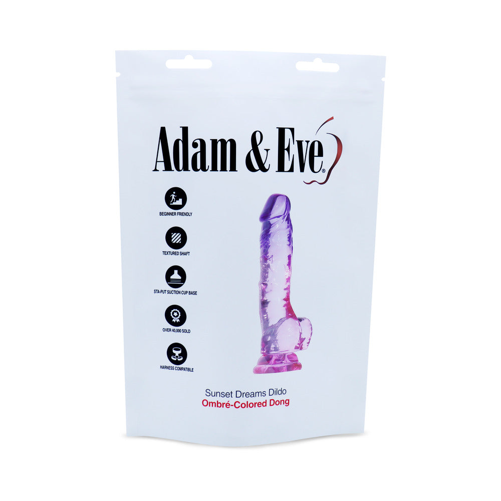 Adam & Eve Sunset Dreams Realistic Dildo 7.5 in. Multi-Color with Suction Cup Base