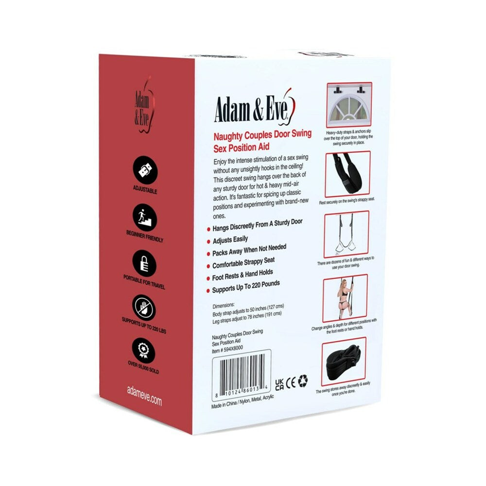 Adam & Eve Naughty Couples Door Swing – Adjustable Sex Position Aid – Black
