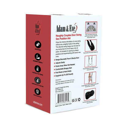 Adam & Eve Naughty Couples Door Swing – Adjustable Sex Position Aid – Black