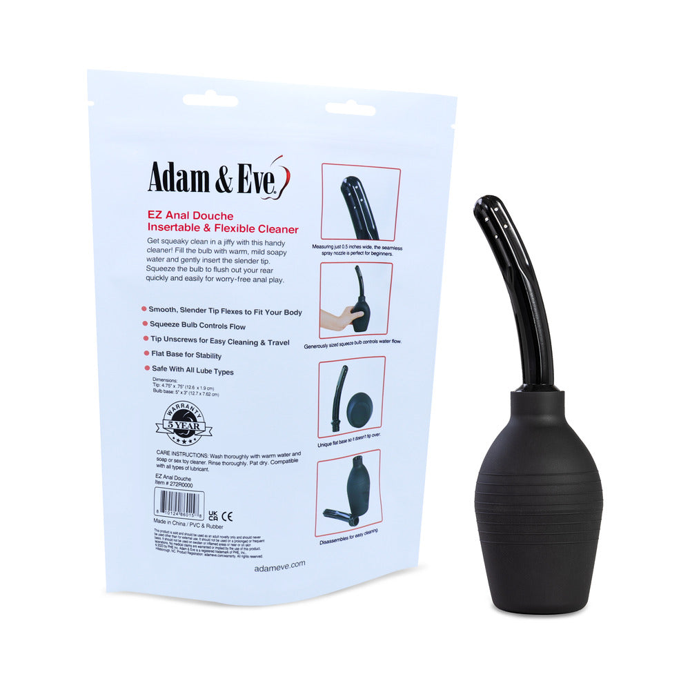 Adam & Eve EZ Anal Douche – Black – Easy Preparation for Anal Play