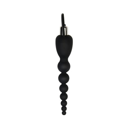 Adam & Eve Vibrating Silicone Anal Beads with Removable Bullet Vibe – Black