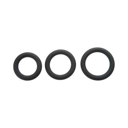 Adam & Eve Silicone Penis Ring Set – Black – 3 Sizes
