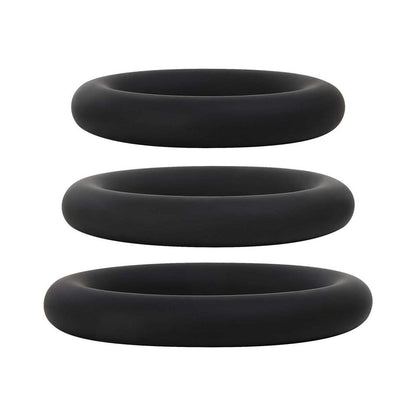 Adam & Eve Silicone Penis Ring Set – Black – 3 Sizes