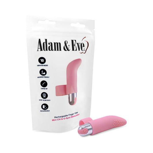 Adam & Eve Silicone Rechargeable Finger Vibe – Light Pink