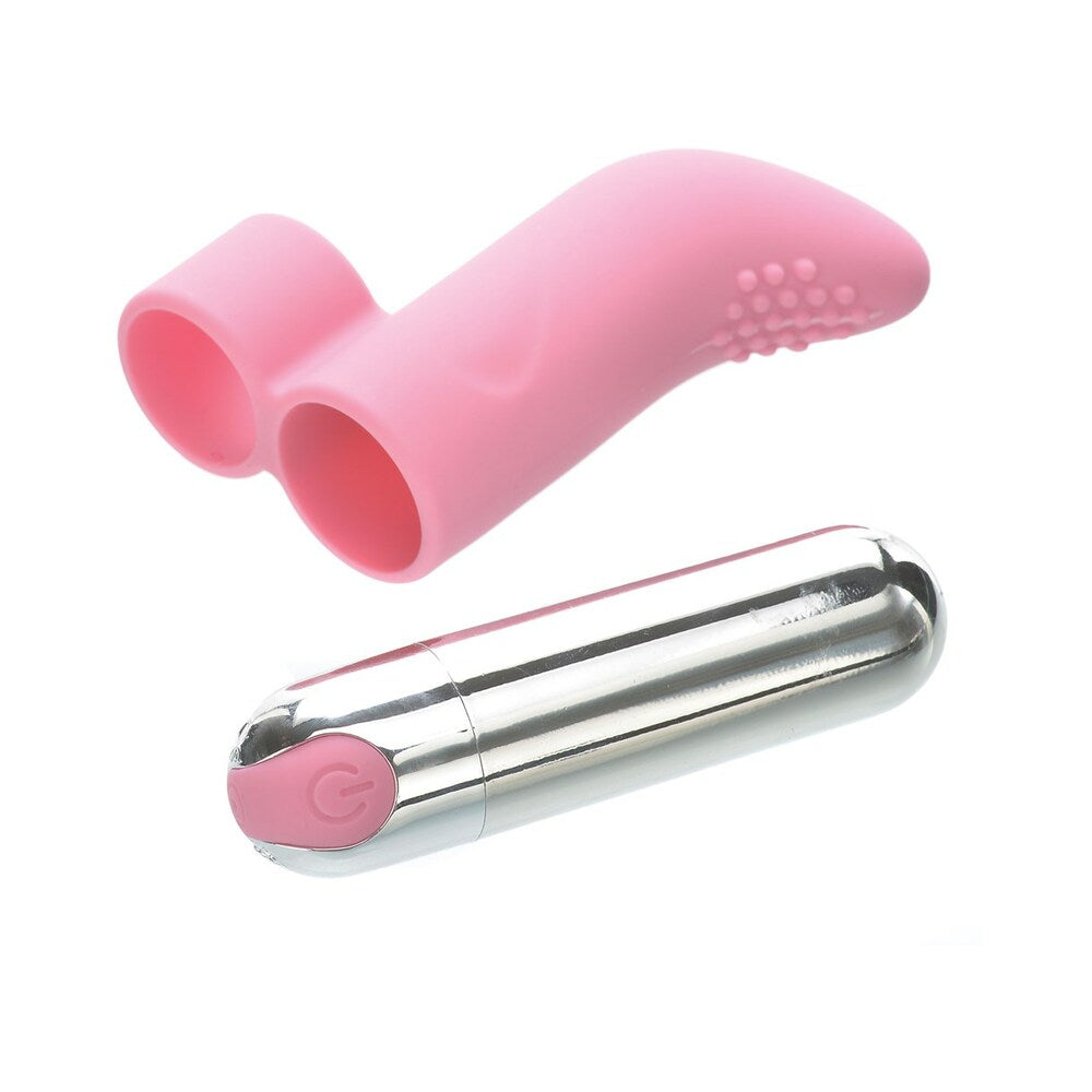 Adam & Eve Silicone Rechargeable Finger Vibe – Light Pink