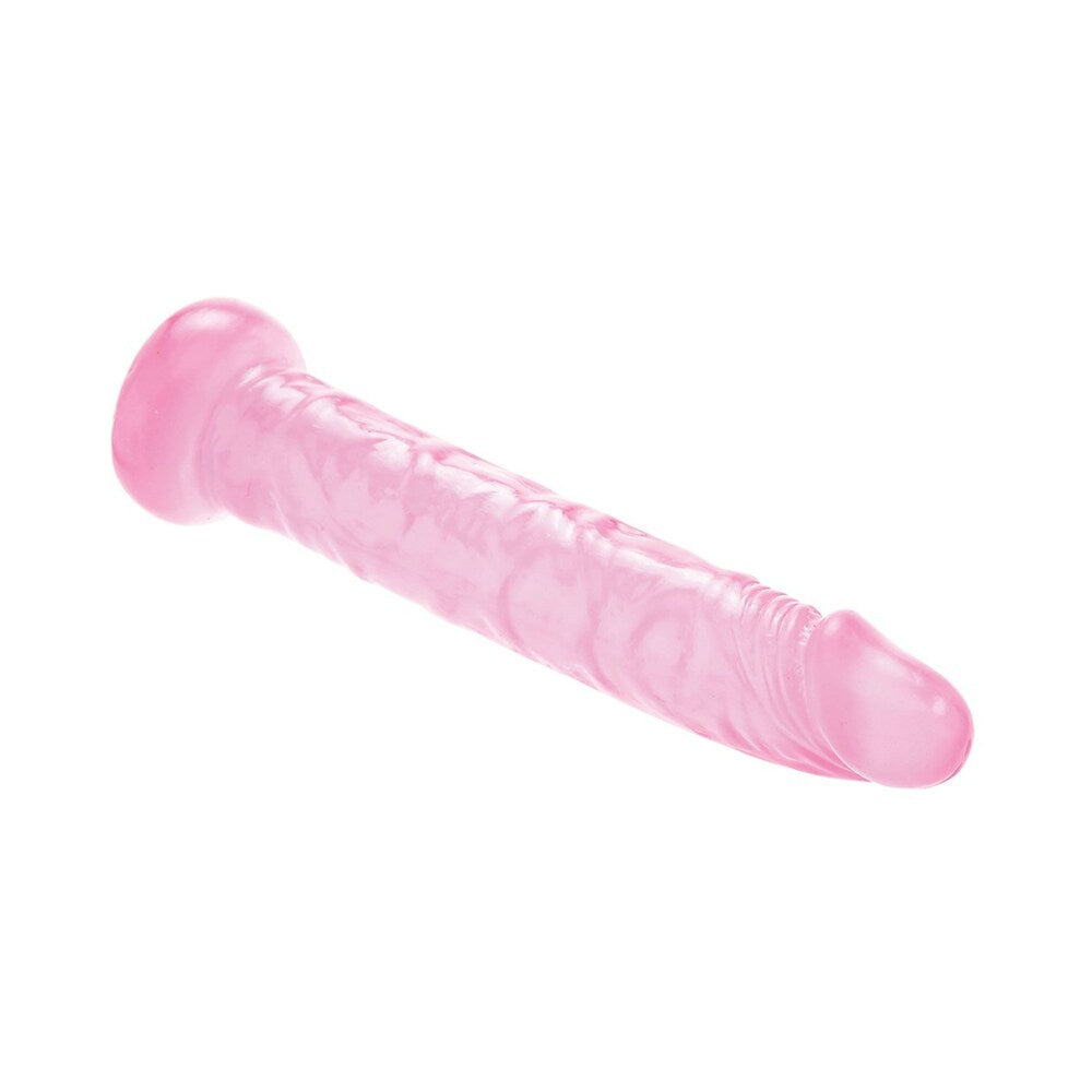 Adam & Eve Pink Jelly Slim Dildo – Realistic Design for Vaginal and Anal Play – Light Pink