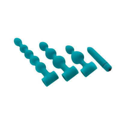 Adam & Eve Vibrating Bumpy Bead Set – Anal Plug Set with Vibrating Bullet – Teal