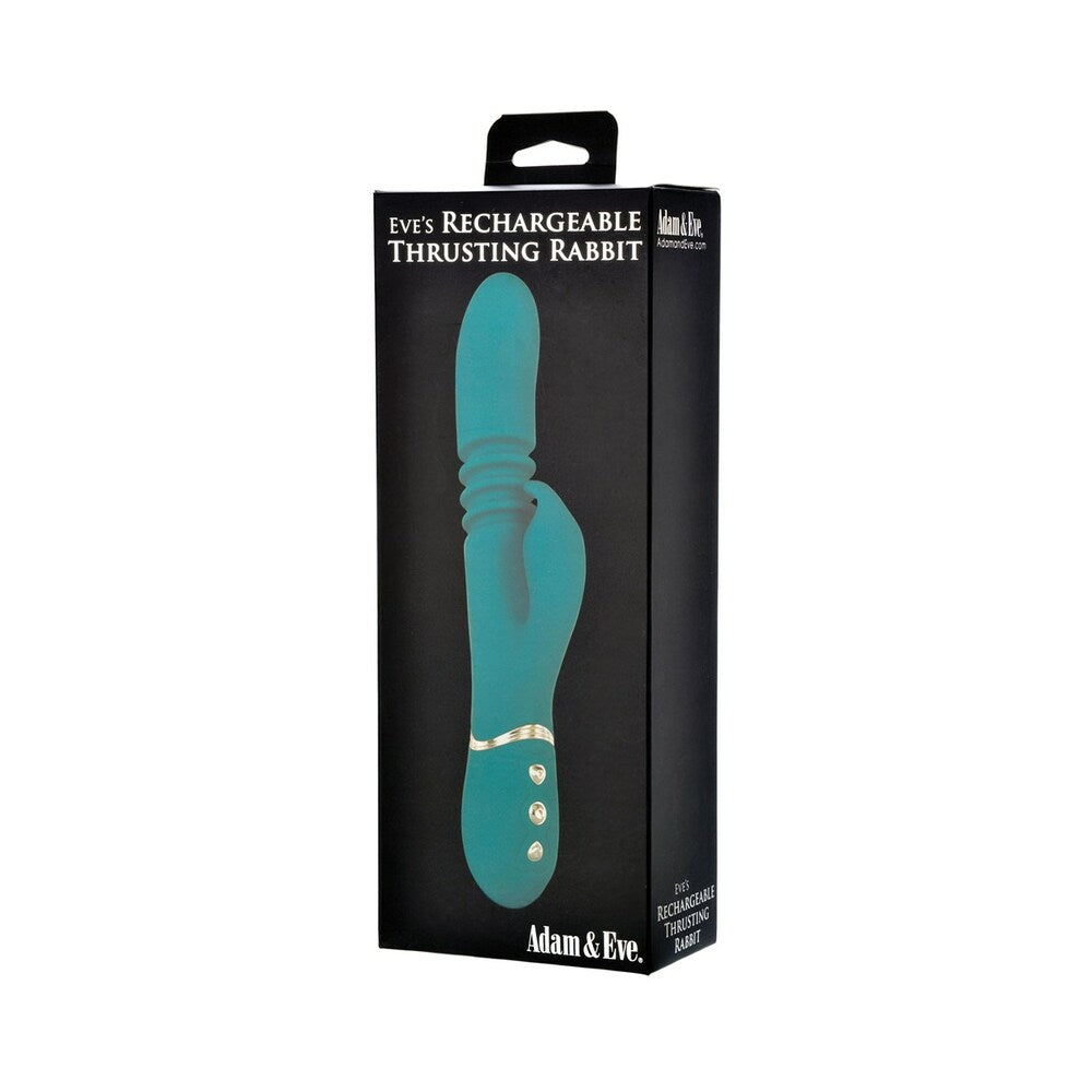 Adam & Eve Eve's Rechargeable Thrusting Rabbit – Teal