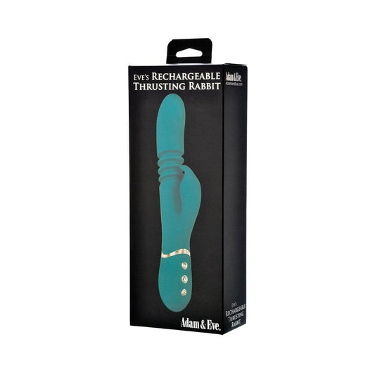 Adam & Eve Eve's Rechargeable Thrusting Rabbit – Teal