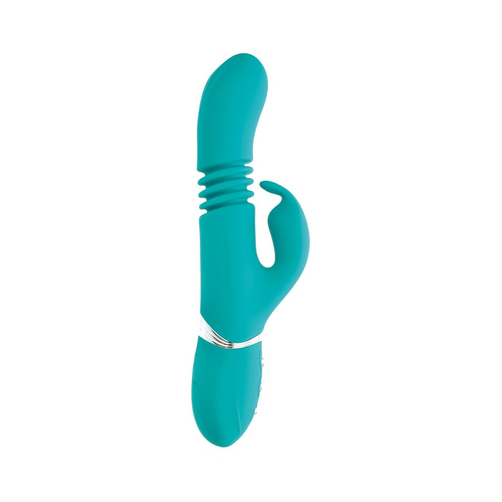 Adam & Eve Eve's Rechargeable Thrusting Rabbit – Teal