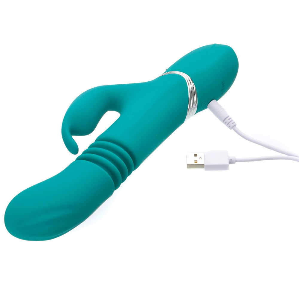 Adam & Eve Eve's Rechargeable Thrusting Rabbit – Teal