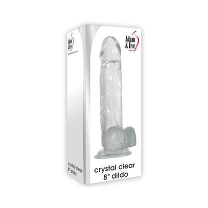 Adam & Eve Crystal Clear 8 in. Dildo with Suction Cup Base - Clear