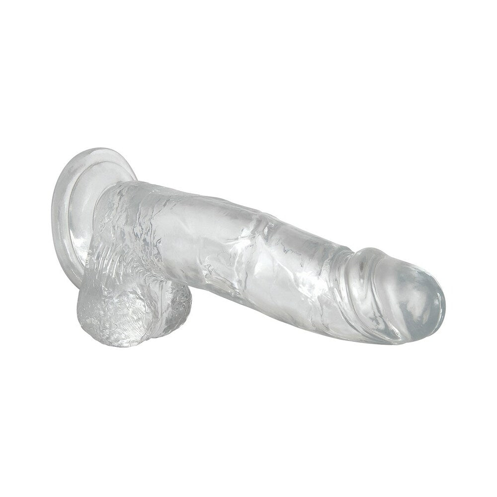 Adam & Eve Crystal Clear 8 in. Dildo with Suction Cup Base - Clear