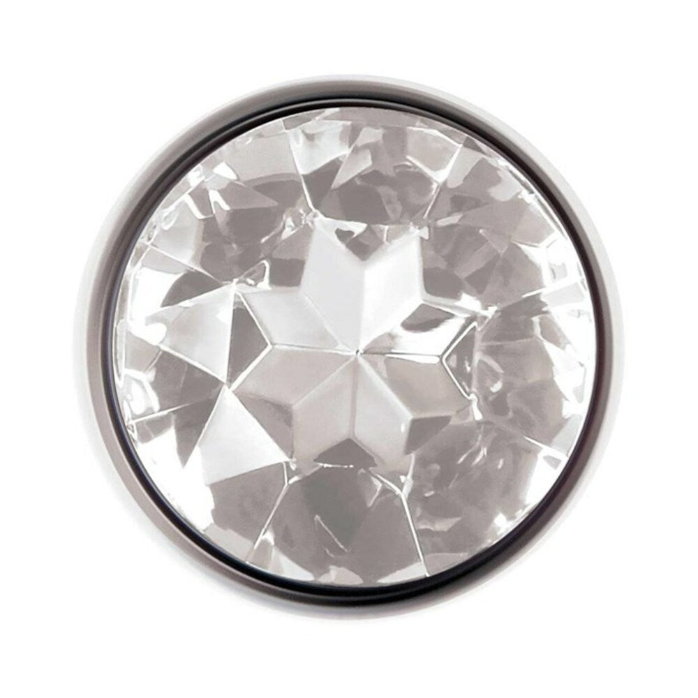 Adam & Eve Clear Gem Small Anal Plug – Aluminum with Pink Jewel