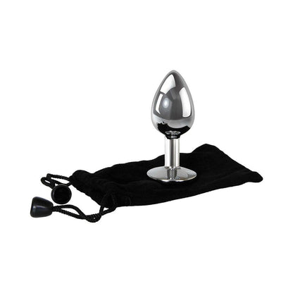 Adam & Eve Clear Gem Small Anal Plug – Aluminum with Pink Jewel