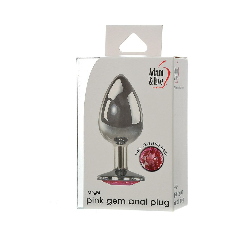 Adam & Eve Large Pink Gem Anal Plug – Aluminum, Temperature Play