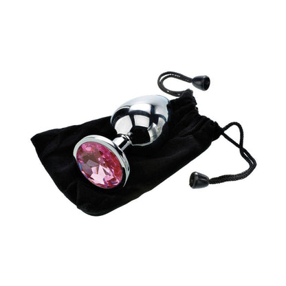 Adam & Eve Large Pink Gem Anal Plug – Aluminum, Temperature Play