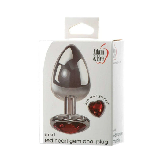 Adam & Eve Red Hearts Gem Anal Plug – Small – Tapered Design with Safety Base