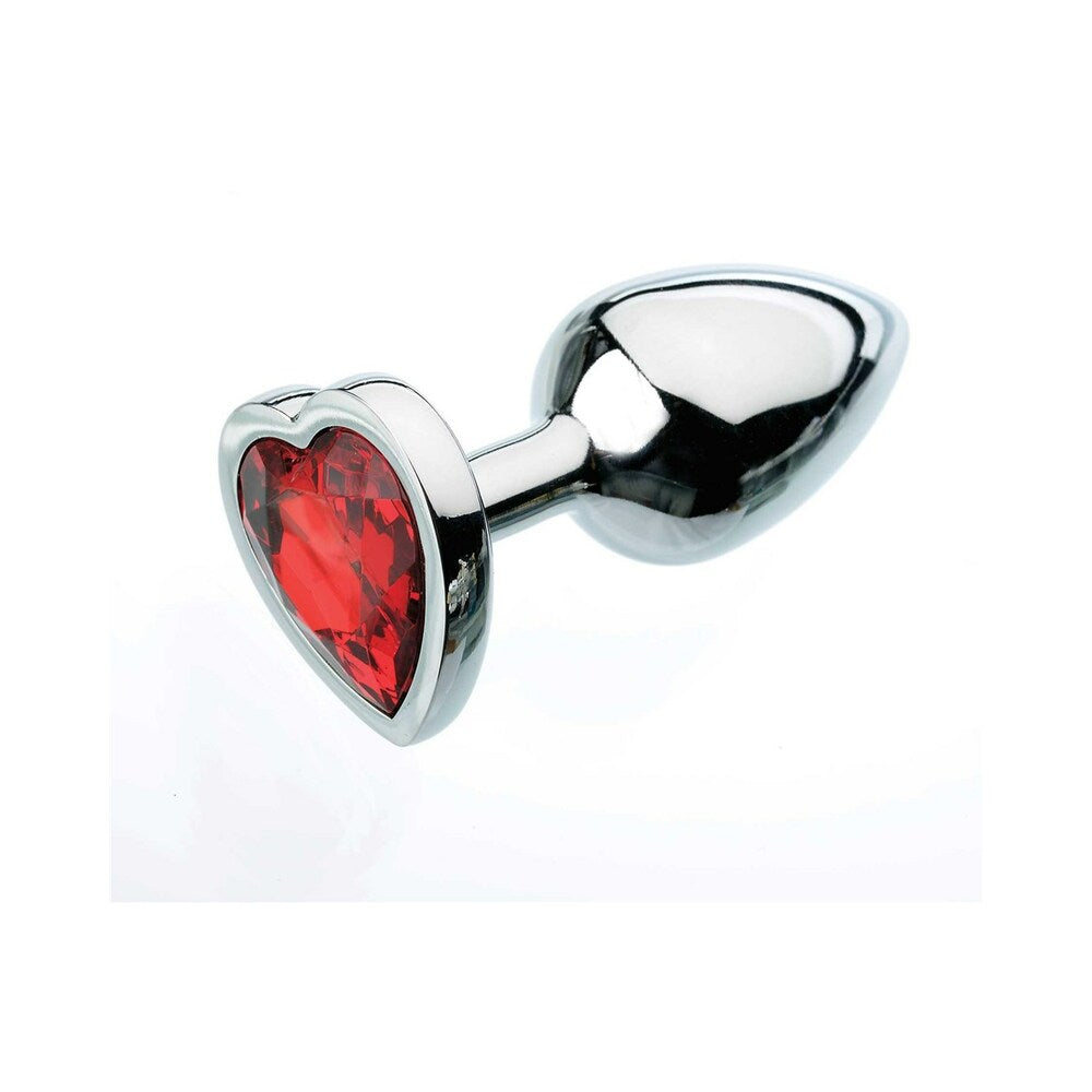 Adam & Eve Red Hearts Gem Anal Plug – Small – Tapered Design with Safety Base