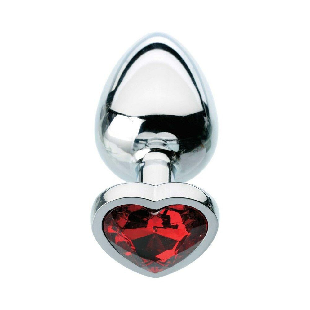 Adam & Eve Red Hearts Gem Anal Plug – Small – Tapered Design with Safety Base