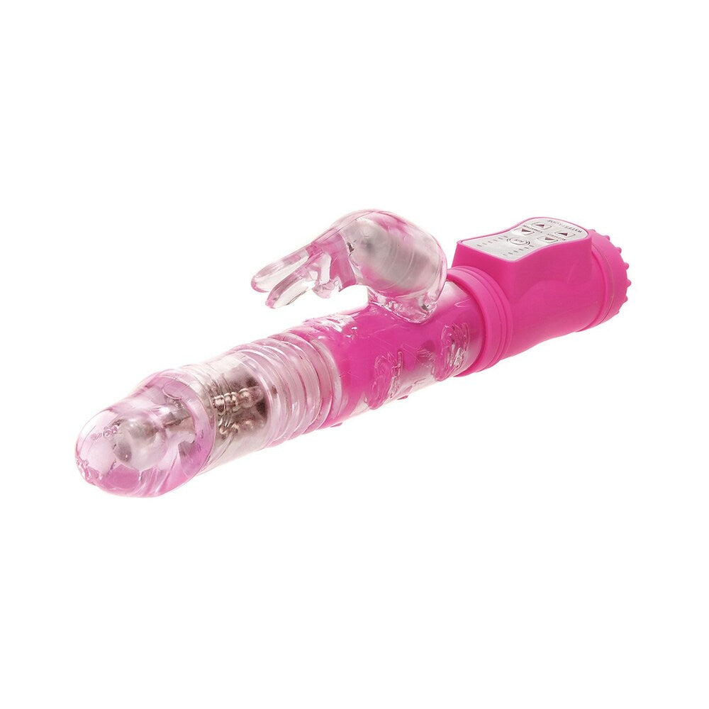Adam & Eve Eve's First Thruster Rabbit Vibrator with Thrusting and Rotating Features - Hot Pink
