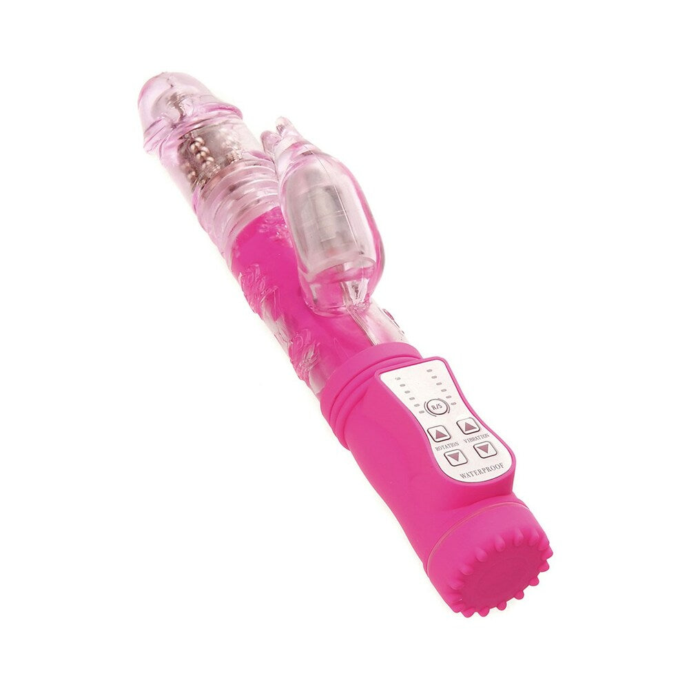 Adam & Eve Eve's First Thruster Rabbit Vibrator with Thrusting and Rotating Features - Hot Pink