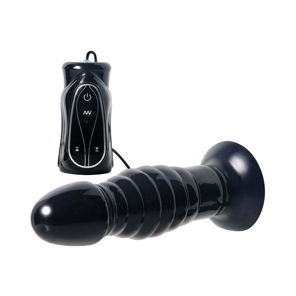 Adam & Eve Thrusting Anal Vibe – Black – Waterproof Anal Vibrator with Thrusting and Vibration Features
