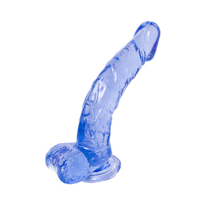 Adam & Eve Cool Curve Jelly Dildo – Blue – Curvy Design for G-Spot and P-Spot Stimulation