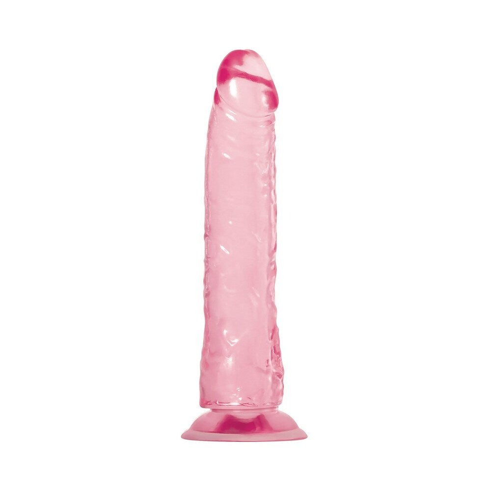 Adam & Eve Pink Jelly Realistic Dildo – Phallic Shape with Suction Cup Base – Light Pink