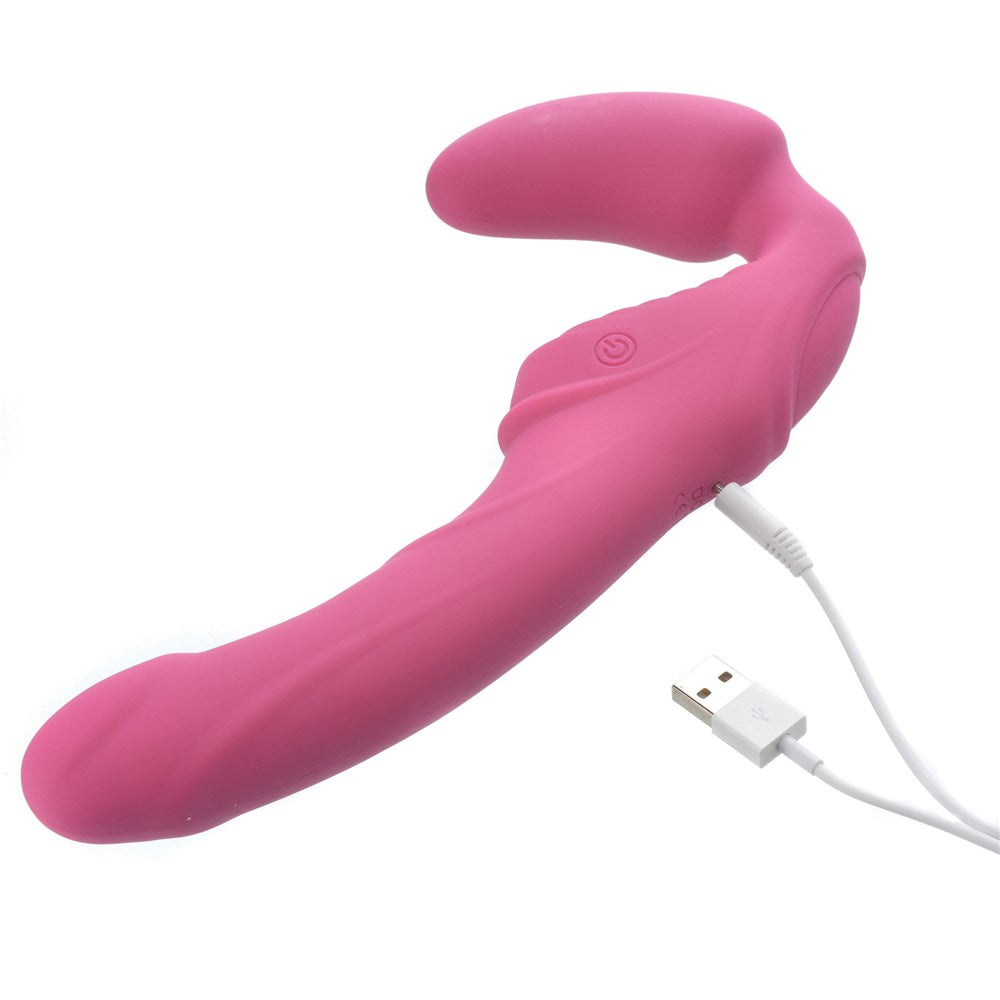 Adam & Eve Eve's Vibrating Strapless Strap-On – Wine Red