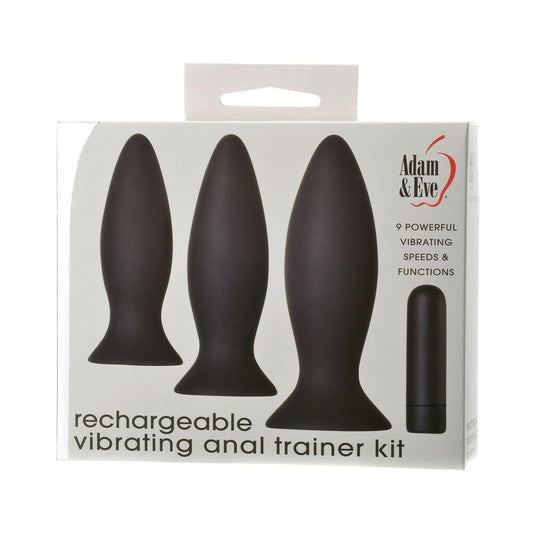 Adam & Eve Rechargeable Vibrating Anal Plug Trainer Kit – Black