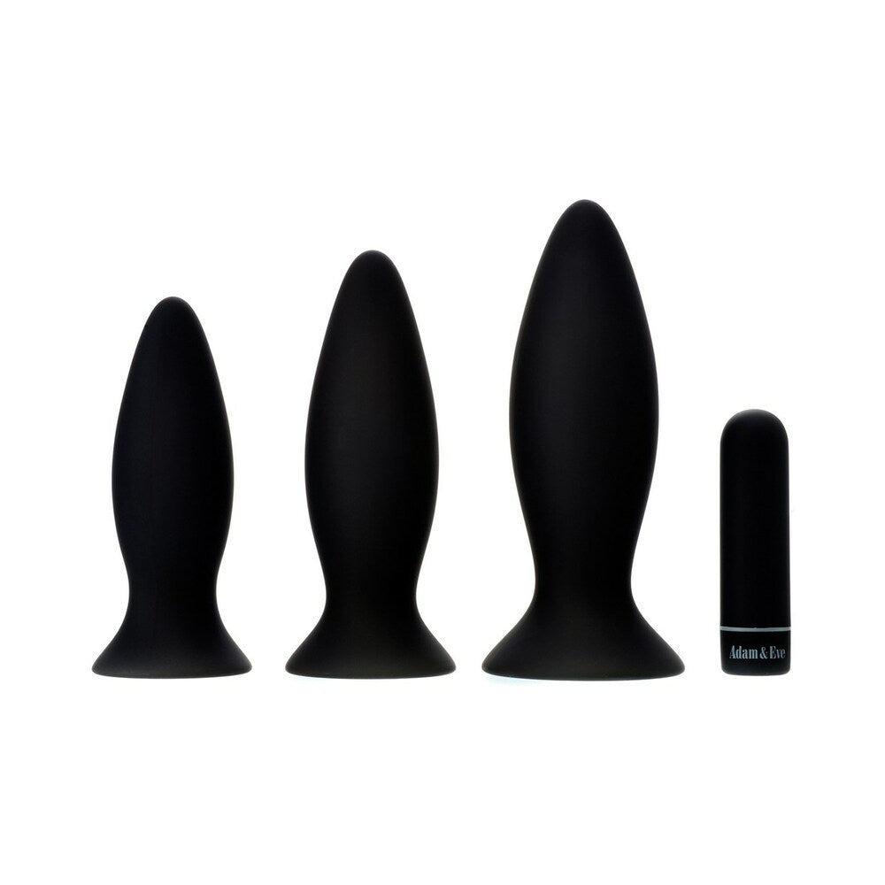 Adam & Eve Rechargeable Vibrating Anal Plug Trainer Kit – Black
