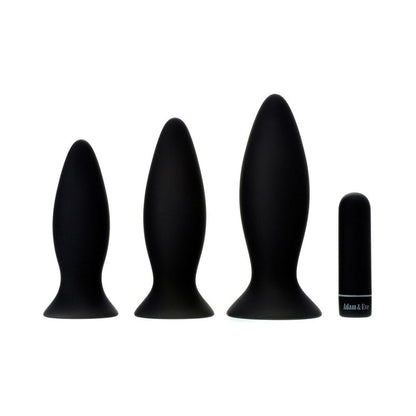 Adam & Eve Rechargeable Vibrating Anal Plug Trainer Kit – Black