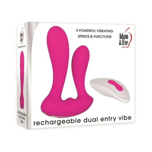 Adam & Eve Dual Entry Vibrator with Remote – Hot Pink