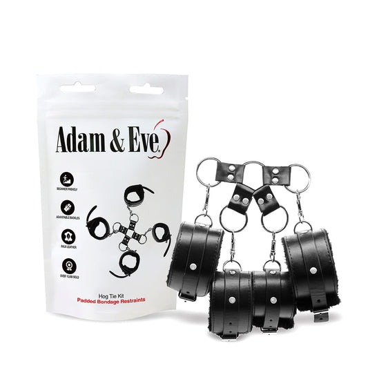 Adam & Eve Hog Tie Kit – Bondage Restraint Set – Black