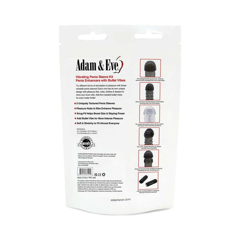 Adam & Eve Vibrating Penis Sleeve Kit – Assorted Colors