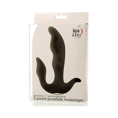 Adam & Eve 3 Point Prostate Massager - Black - Silicone with Vibrating Features