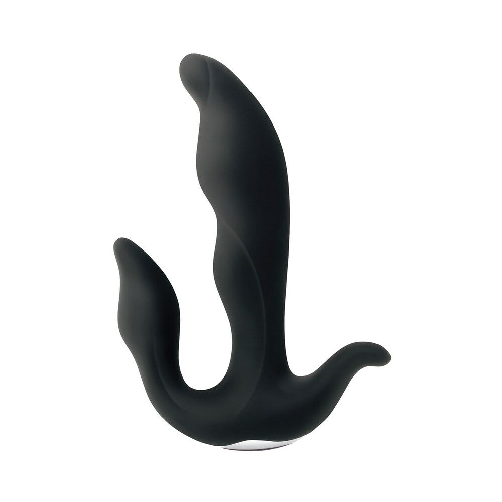 Adam & Eve 3 Point Prostate Massager - Black - Silicone with Vibrating Features