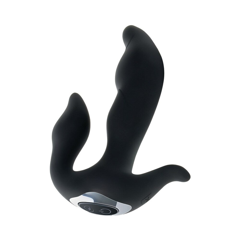 Adam & Eve 3 Point Prostate Massager - Black - Silicone with Vibrating Features