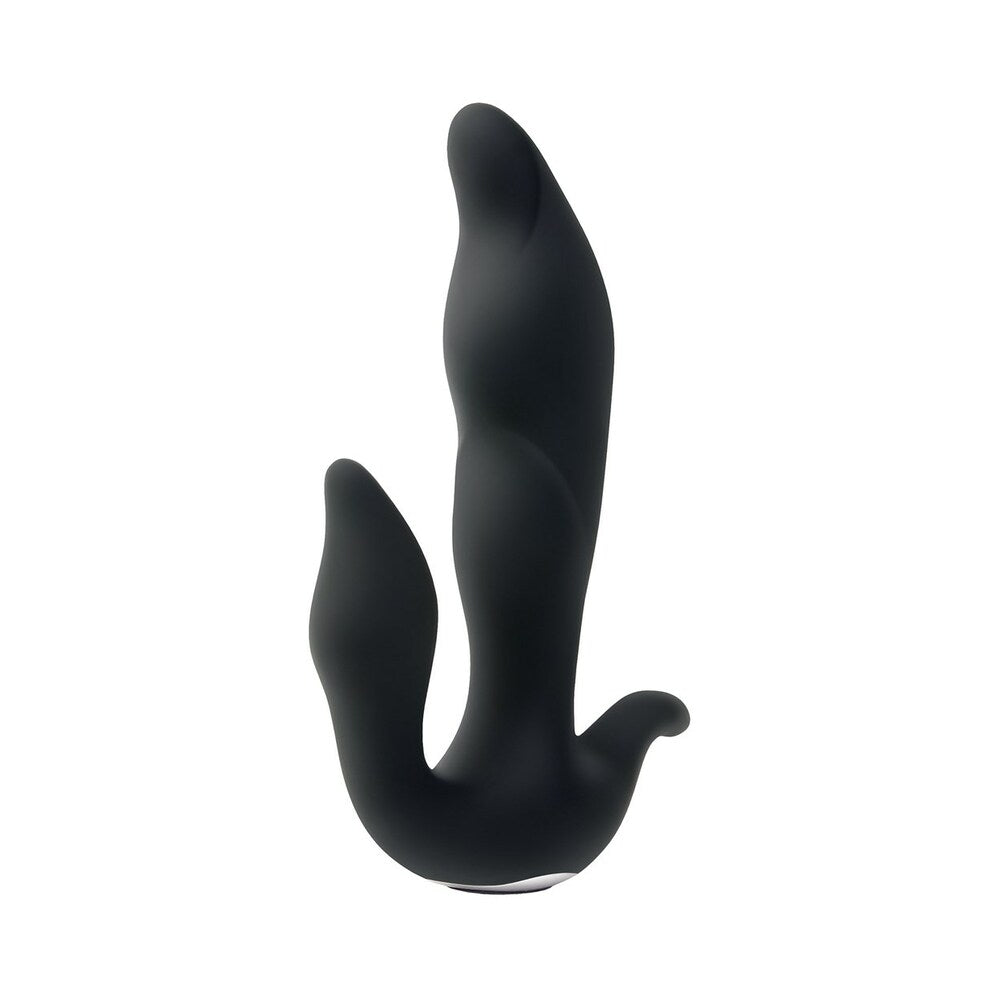 Adam & Eve 3 Point Prostate Massager - Black - Silicone with Vibrating Features
