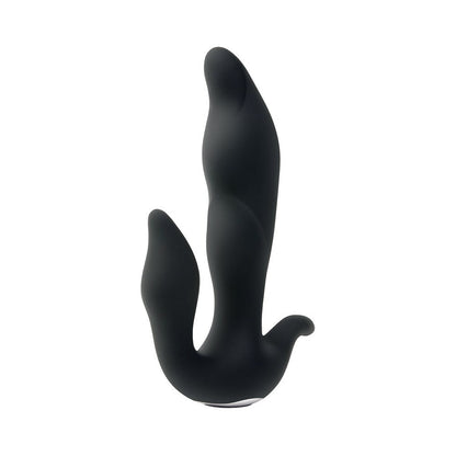 Adam & Eve 3 Point Prostate Massager - Black - Silicone with Vibrating Features