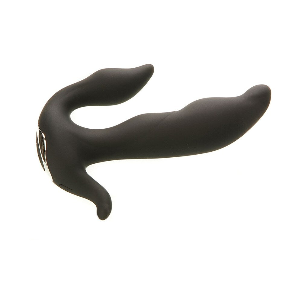Adam & Eve 3 Point Prostate Massager - Black - Silicone with Vibrating Features