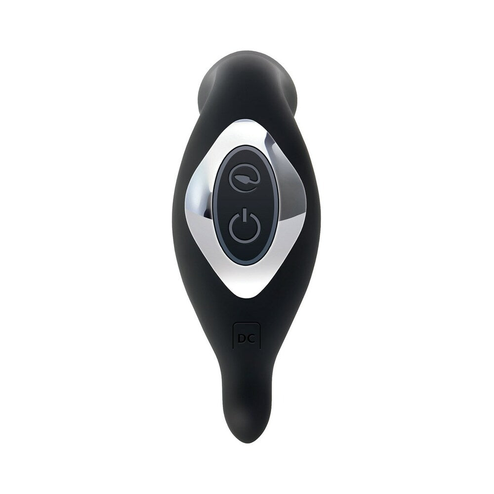 Adam & Eve 3 Point Prostate Massager - Black - Silicone with Vibrating Features