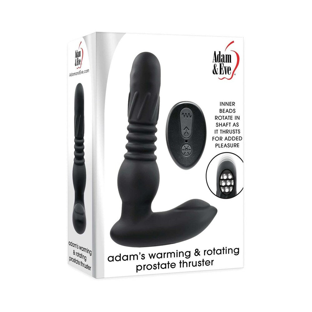 Adam & Eve Adam's Warming & Rotating Prostate Thruster – Black – Remote Control Anal Probe