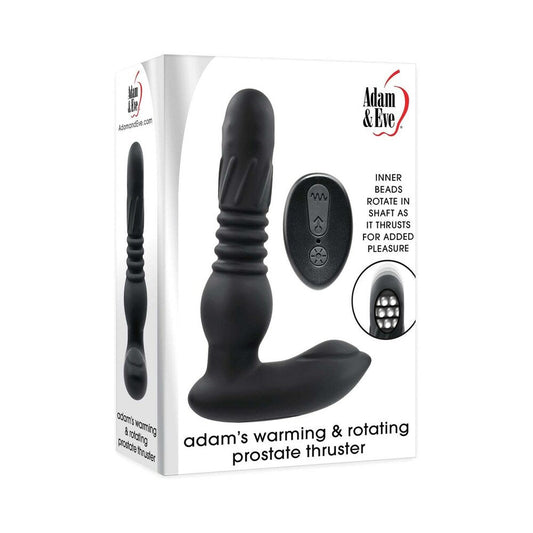 Adam & Eve Adam's Warming & Rotating Prostate Thruster – Black – Remote Control Anal Probe